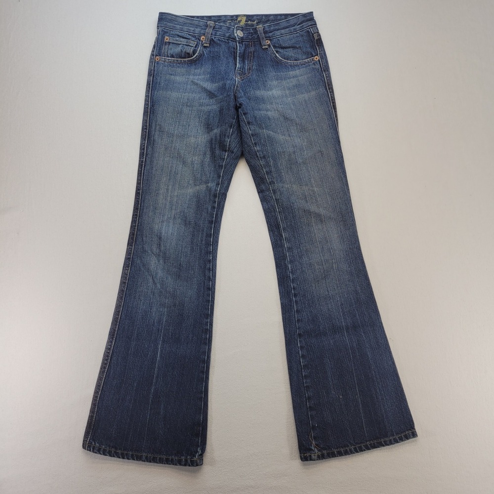 7 For All Mankind A-Pocket Jeans Womens 26 Blue Flare Y2K‎ Dark Wash Denim